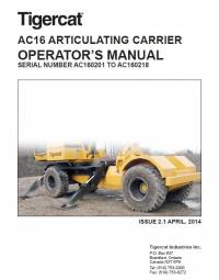 repair manual Tigercat AC16 Articulating Carrier Operator’s Manual PDF