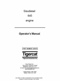 repair manual Tigercat Sisu Diesel Engine 645 Operator’s Manual PDF
