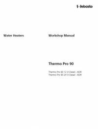 repair manual Webasto Water Heater Thermo Pro 90 Workshop Manual PDF