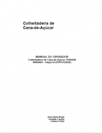 repair manual John Deere Sugar Cane Harvester CH2500B Operators Manual PDF