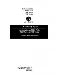 spare parts catalog John Deere Harvester 6300, 7300, 7500 Turbo e 7700 Turbo Parts Catalog PDF