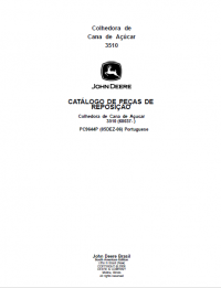 spare parts catalog John Deere Harvester Sugar Cane 3510 Parts Catalog for Replacement PDF