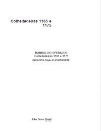 repair manual John Deere Harvesters 1165 e and 1165 Operators Manual PDF