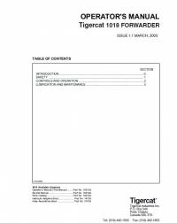 repair manual Tigercat Forwarder 1018 Operator’s Manual PDF