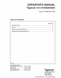 repair manual Tigercat Forwarder 1014 Operator’s Manual PDF