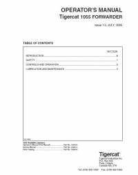 repair manual Tigercat Forwarder 1055 Operator’s Manual PDF