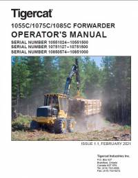 repair manual Tigercat Forwarder 1055C, 1075C, 1085C Operator’s Manual PDF