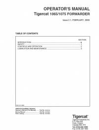 repair manual Tigercat Forwarder 1065, 1075 Operator’s Manual PDF