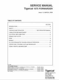 repair manual Tigercat Forwarder 1075 Service Manual PDF