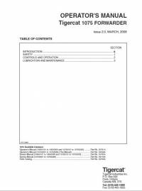 repair manual Tigercat Forwarder 1075 Operator’s Manual PDF