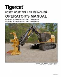 repair manual Tigercat Feller Buncher 855E, L855E Operator’s Manual PDF