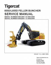 repair manual Tigercat Feller Buncher 855D, L855D Service Manual PDF