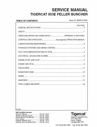 repair manual Tigercat Feller Buncher 853E Service Manual PDF
