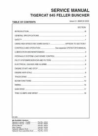 repair manual Tigercat Feller Buncher 845 Service Manual PDF