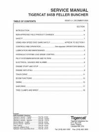 repair manual Tigercat Feller Buncher 845B Service Manual PDF