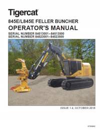 repair manual Tigercat Feller Buncher 845E, L845E Operator’s Manual PDF