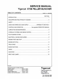 repair manual Tigercat Feller Buncher 870B Service Manual PDF