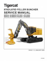 repair manual Tigercat Feller Buncher 870D, L870D Service Manual PDF