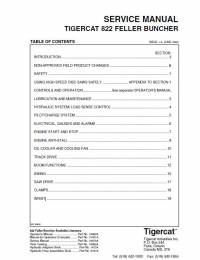 repair manual Tigercat Feller Buncher 822 Service Manual PDF