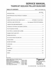 repair manual Tigercat Feller Buncher 822/L830 Service Manual PDF