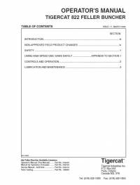 repair manual Tigercat Feller Buncher 822 Operator’s Manual PDF