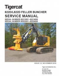 repair manual Tigercat Feller Buncher 822D/L822D Service Manual PDF