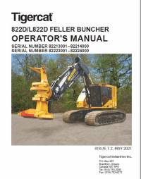 repair manual Tigercat Feller Buncher 822D/L822D Operator’s Manual PDF
