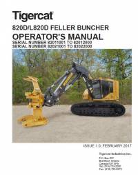 repair manual Tigercat Feller Buncher 820D, L820D Operator’s Manual PDF