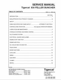 repair manual Tigercat Feller Buncher 830 Service Manual PDF