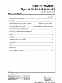 repair manual Tigercat Feller Buncher 726 Service Manual PDF