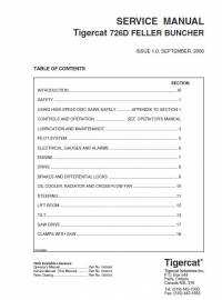 repair manual Tigercat Feller Buncher 726D Service Manual PDF