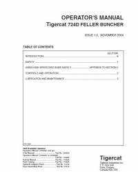 repair manual Tigercat Feller Buncher 724D Operator’s Manual PDF