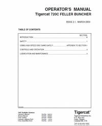repair manual Tigercat Feller Buncher 720C Operator’s Manual PDF