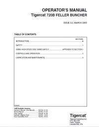 repair manual Tigercat Feller Buncher 720B Operator’s Manual PDF