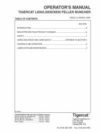 repair manual Tigercat Feller Buncher L830, LX830, X830 Operator’s Manual PDF