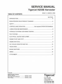 repair manual Tigercat Harvester H250B Service Manual PDF