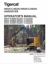 repair manual Tigercat Harvester H822C/LH822C/H830C/LH830C Operator’s Manual PDF