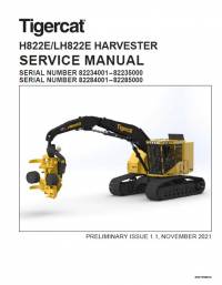 repair manual Tigercat Harvester H822E/LH822E Service Manual PDF