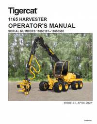 repair manual Tigercat Harvester 1165 Operator’s Manual PDF