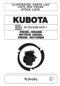 spare parts catalog Kubota Diesel Engine D1105-E2B-ACP-1 Illustrated Parts List PDF