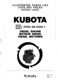spare parts catalog Kubota Diesel Engine D1105 - EB-KOQI -1 Illustrated Parts List PDF