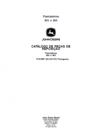 spare parts catalog John Deere 803 and 805 Planters Parts Catalog 2007 in Portuguese PDF