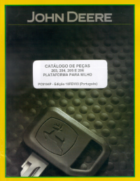 spare parts catalog John Deere Platform for Corn 203, 204, 205 E, 206 Parts Catalog PDF