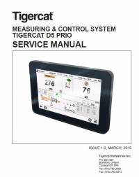 repair manual Tigercat Measuring & Control System D5 Prio Service Manual PDF