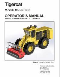 repair manual Tigercat Mulcher M726E Operator’s Manual PDF