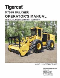 repair manual Tigercat Mulcher M726G Operator’s Manual PDF