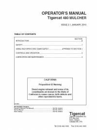 repair manual Tigercat Mulcher 480 Operator’s Manual PDF