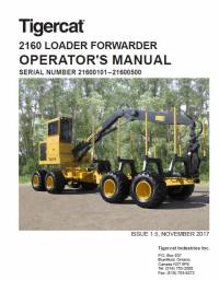 repair manual Tigercat Loader Forwarder 2160 Operator’s Manual PDF
