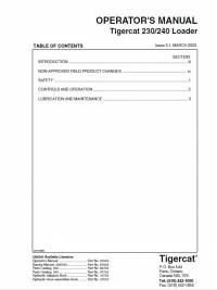repair manual Tigercat Loader 230, 240 Operator’s Manual PDF