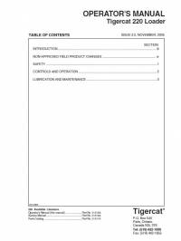 repair manual Tigercat Loader 220 Operator’s Manual PDF